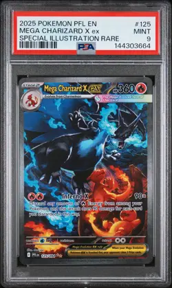 2025 POKEMON PHANTASMAL FLAMES SPECIAL ILLUSTRATION MEGA CHARIZARD X EX PSA 9 - Image 1