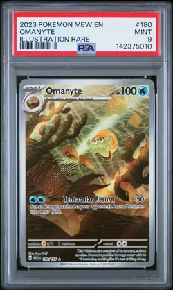 2023 POKEMON MEW EN-151 ILLUSTRATION RARE #180 OMANYTE PSA 9 - Image 1