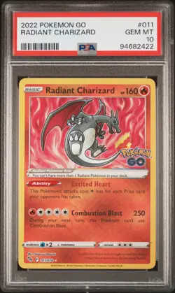 2022 POKEMON GO #011 RADIANT CHARIZARD PSA 10 - Image 1