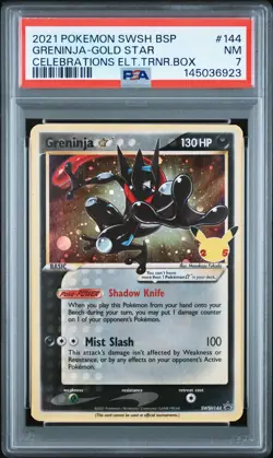 2021 POKEMON SWSH CELEBRATIONS ELITE TRAINER BOX GRENINJA-GOLD STAR PSA 7 - Image 1