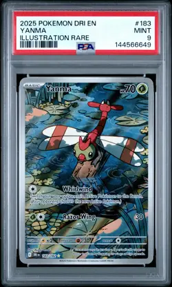 2025 POKEMON DRI EN-DESTINED RIVALS ILLUSTRATION RARE #183 YANMA PSA 9 - Image 1