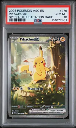 2026 POKEMON ASC EN-ASCENDED HEROES SPECIAL ILLUSTRATION RARE PIKACHU EX PSA 10 - Image 1