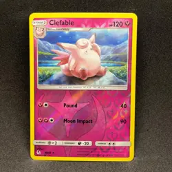 Clefable 40/68 Rare Hidden Fates Pokemon Reverse Holo NM - Image 1