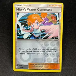 Misty's Water Command 63/68 Holo Rare Hidden Fates Pokemon Reverse Holo NM - Image 1