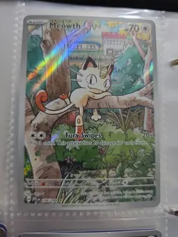 Pokemon Meowth 106/094 Phantasmal Flames Illustration Rare Holo 70 HP TCG - Image 1