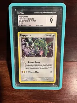 Pokemon TCG CGC 9 Rayquaza Holo Ex Emerald 2005 Mint 9/106 *LOW POP* not PSA - Image 1