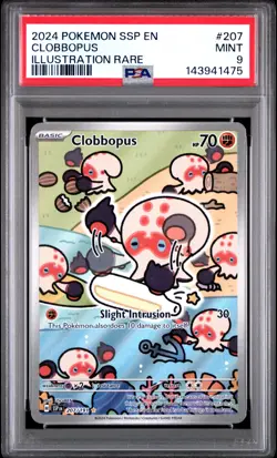 2024 POKEMON SSP EN-SURGING SPARKS ILLUSTRATION RARE #207 CLOBBOPUS PSA 9 - Image 1
