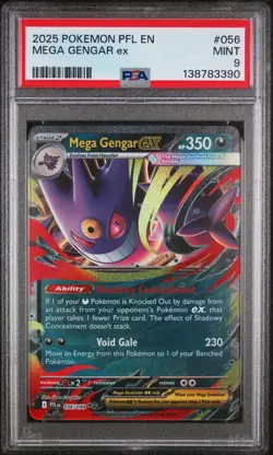 2025 POKEMON PFL EN-PHANTASMAL FLAMES #056 MEGA GENGAR EX PSA 9 - Image 1