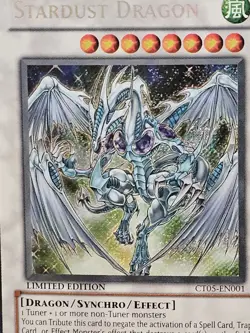 Yugioh - Stardust Dragon CT05-EN001 - LIMITED EDITION - Secret Rare - NM - Image 2