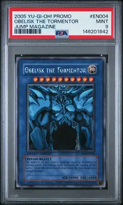 2005 YU-GI-OH! PROMO JUMP MAGAZINE #EN004 OBELISK THE TORMENTOR PSA 9 - Image 1