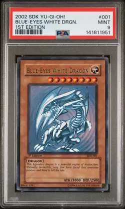 Yu‑Gi‑Oh! Blue-Eyes White Dragon SDK-001 NA 1st Edition PSA 9 (NEW cert) - Image 1