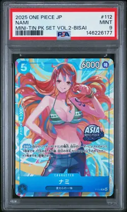 2025 ONE PIECE JPN MINI-TIN PACK SET VOL.2 BISAI #112 NAMI PSA 9 - Image 1