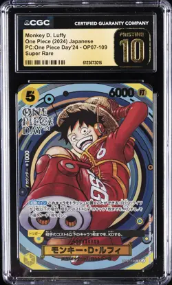 2024 ONE PIECE JPN PC ONE PIECE DAY'24 #OP07-109 MONKEY D. LUFFY CGC 10 PRISTINE - Image 1