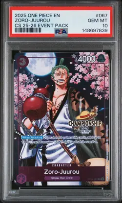 2025 ONE PIECE CHAMP 2025-26 EVENT PACK #067 ZORO-JUUROU PSA 10 - Image 1