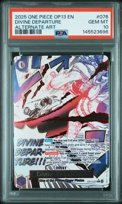 2025 ONE PIECE OP13-CARRYING ON HIS WILL ALTERNATE ART DIVINE DEPARTURE PSA 10 - Image 1