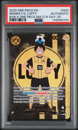 2025 ONE PIECE BVB X ONE PIECE MATCH DAY 2025 MONKEY D. LUFFY PSA AUTHENTIC - Image 1