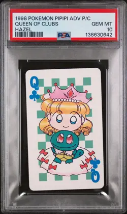 1998 POKEMON PIPIPI ADVENTURE PLAYING CARDS HAZEL QUEEN OF CLUBS PSA 10 - Image 1
