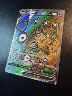 Pokemon TCG Unown V 177/195 Alternate Art Silver Tempest Card Off Center - Image 3