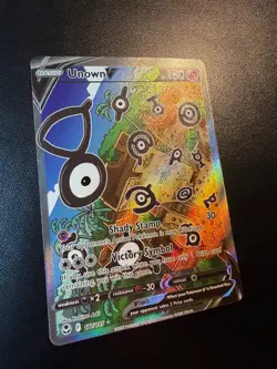 Pokemon TCG Unown V 177/195 Alternate Art Silver Tempest Card Off Center - Image 4
