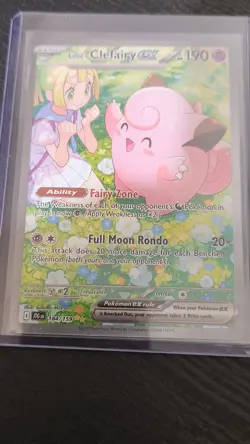 Pokemon TCG Journey Together Lillie's Clefairy EX Holo Card 184/159 - Image 3