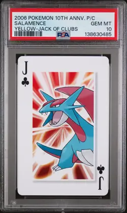 2006 POKEMON CENTER 10TH ANV PLAYING CARDS YELLOW DECK SALAMENCE PSA 10 - Image 1