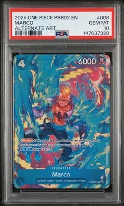 2025 ONE PIECE PRB02-PREM BOOSTER -ONE PIECE CARD THE BEST- VOL.2 MARCO PSA 10 - Image 1