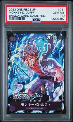 2023 ONE PIECE JPN PROMOS BANDAI CARD GAME FEST #041 MONKEY D. LUFFY PSA 10 - Image 1