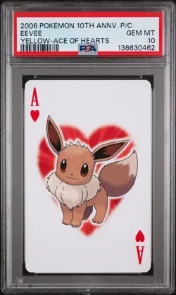 2006 POKEMON CENTER 10TH ANV PLAYING CARDS YELLOW DECK EEVEE PSA 10 - Image 1