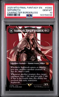 2025 MTG SEPHIROTH FABLED SOLDIER/SEPHIROTH ONE-WINGED ANGEL PSA 10 - Image 1