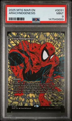 2025 MTG MARVEL'S SPIDER-MAN: SOURCE MAT #0031 ARACHNOGENESIS PSA 9 - Image 1