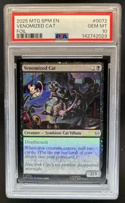 2025 Magic MTG Marvel's Spider-Man Venomized Cat Foil #0072 PSA 10 GEM MINT - Image 1