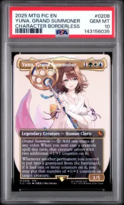 2025 MTG FINAL FANTASY COMMANDER #0208 YUNA GRAND SUMMONER PSA 10 - Image 1