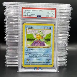 Pokemon 1999 Base Set Shadowless Squirtle 63/102 PSA 8 - Image 1