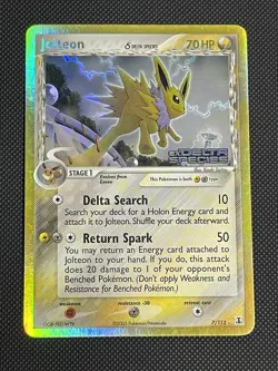 Jolteon 7/113 Reverse Holo Stamped Delta Species 2005 Rare Pokemon Card LP - Image 1