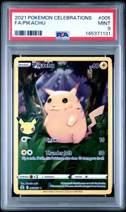 2021 POKEMON CELEBRATIONS #005 FULL ART/PIKACHU PSA 9 - Image 1