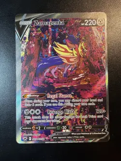 Pokemon TCG Zamazenta V GG54/GG70 Crown Zenith Galarian Gallery Card Off Center - Image 1