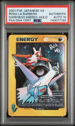 2001 POKEMON JPN VS DARKNESS ENERGY-HOLO ROSA LA BARBERA PSA AUTHENTIC AUTO 10 - Image 1