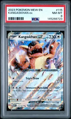 2023 POKEMON MEW EN-151 #115 KANGASKHAN EX PSA 8 - Image 1