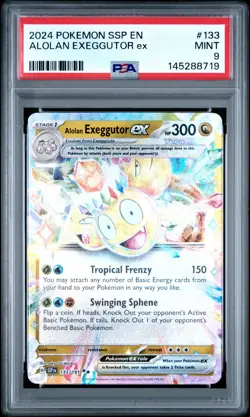 2024 POKEMON SSP EN-SURGING SPARKS #133 ALOLAN EXEGGUTOR EX PSA 9 - Image 1