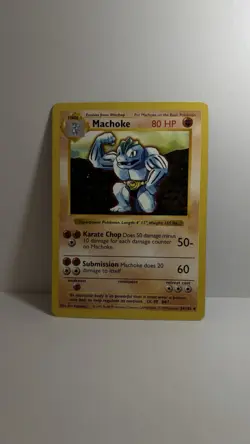 Pokemon TCG Machoke 34/102 Base Set (Shadowless) Unlimited Non/Holo Regular LP - Image 1