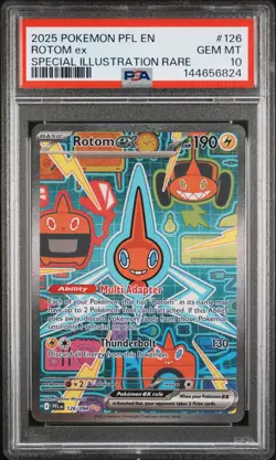 2025 POKEMON PFL EN-PHANTASMAL FLAMES SPECIAL ILLUSTRATION RARE ROTOM EX PSA 10 - Image 1