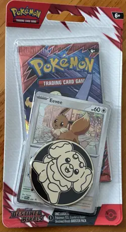 POKEMON TCG SCARLET & VIOLET DESTINED RIVALS BOOSTER PACK, EEVEE PROMO CARD - Image 1