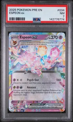 2025 POKEMON PRE EN-PRISMATIC EVOLUTIONS #034 ESPEON EX PSA 7 - Image 1