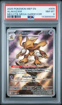2025 POKEMON MEGA EVOLUTION ELITE TRAINER BOX ALAKAZAM PSA 8 - Image 1