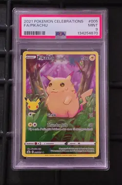 2021 POKEMON CELEBRATIONS PIKACHU #005 FULL ART PSA 9 - Image 1