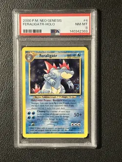 2000 Pokemon Feraligatr Neo Genesis PSA 8 #4 SWIRL - Image 1