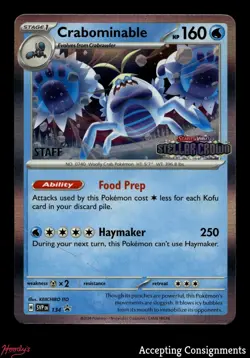 2025 Pokemon TCG S&V Stellar Crown Black Star Promo Crabominable STAFF STAMP - Image 1