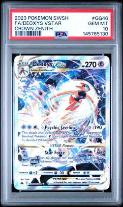 2023 POKEMON SWORD & SHIELD CROWN ZENITH #GG46 FULL ART/DEOXYS VSTAR PSA 10 - Image 1