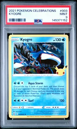 2021 POKEMON CELEBRATIONS #003 KYOGRE PSA 9 - Image 1