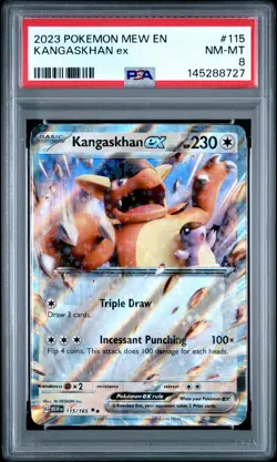 2023 POKEMON MEW EN-151 #115 KANGASKHAN EX PSA 8 - Image 1